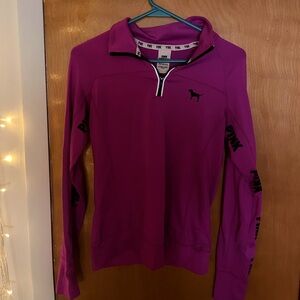 PINK Victoria's Secret Purple Zippered Polo Sweatshirt